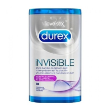 Durex Invisible Extra Lubricated vékony óvszer, extra síkosítással (10 db) óvszer