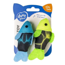 DUVO+ Játék macskáknak catnippel hal 2db 10x5x3cm kék/zöld játék macskáknak
