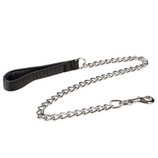  DUVO+ Lánc póráz fekete nylon fogantyúval 100cm/4mm nyakörv, póráz, hám kutyáknak