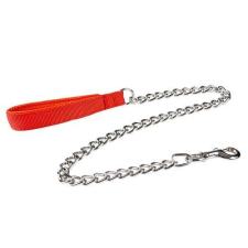  DUVO+ Lánc póráz piros nylon fogantyúval 100cm/2mm nyakörv, póráz, hám kutyáknak