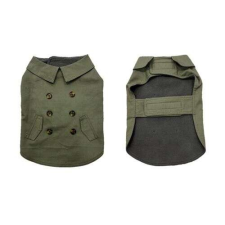 DUVO+ mellény kutyáknak trench coat stílusban XL 70cm olivazöld kutyaruha