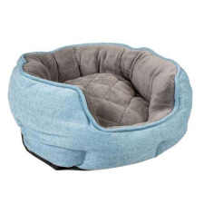 DUVO+ Puha ovális kutyafekhely tweed mintával S 41x38x20cm égszínkék/barna szállítóbox, fekhely kutyáknak