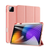 DUX DUCIS DOMO tok álló, bőr hatású (aktív FLIP, oldalra nyíló, TRIFOLD, asztali tartó, ceruza tartó) RÓZSASZÍN Xiaomi Pad 7 Pro, Pad 7