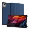 DUX DUCIS DOMO tok álló, bőr hatású (aktív FLIP, oldalra nyíló, TRIFOLD, asztali tartó, textil minta) SÖTÉTKÉK Lenovo Tab K11 Plus (TB352)