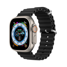 DUX DUCIS Ocean Wave - sport szilikon szíj Apple Watch 38/40/41mm fekete okosóra kellék