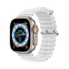DUX DUCIS Ocean Wave - sport szilikon szíj Apple Watch 42/44/45mm fehér okosóra kellék