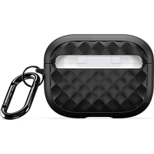 DUX DUCIS Pecc Serie Rhombus AirPods Pro 2 tok karabinerrel - fekete fülhallgató, fejhallgató tok