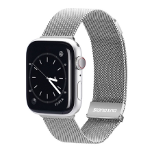 DUX DUCIS pótszíj (egyedi méret, alumínium, milánói, mágneses zár) EZÜST Apple Watch Series 2 42mm, Apple Watch Series 3 42mm, Apple Watch Series 4 44mm, Apple Watch Series 5 44mm, Apple Watc okosóra kellék
