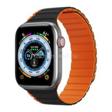 DUX DUCIS pótszíj (egyedi méret, kicsi, szilikon, 3D, mágneses) FEKETE/NARANCSSÁRGA (GP-142270) okosóra kellék