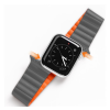 DUX DUCIS pótszíj (egyedi méret, szilikon, bőr hatású, mágneses zár) SZÜRKE / NARANCSSÁRGA Apple Watch Series 2 38mm, Apple Watch Series 3 38mm, Apple Watch Series 4 40mm, Apple Watch Series