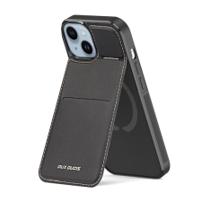 DUX DUCIS RAFI MAG szilikon telefonvédő (kitámasztó, bankkártya tartó, RFID védelem, Magsafe kompatibilis) FEKETE Apple iPhone 15 tok és táska