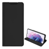 DUX DUCIS Samsung Galaxy S22 5G (SM-S901) skin pro tok álló, bőr hatású (flip, bankkártya tartó, asztali tartó) fekete