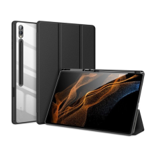 DUX DUCIS Samsung Galaxy Tab S9 Ultra 14.6 SM-X910 / X916B, mappa tok, Trifold, légpárnás sarok, közepesen ütésálló, S-Pen tartóval, átlátszó hátlap, Dux Ducis Toby, fekete tablet tok