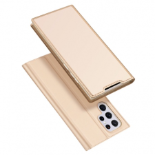 DUX DUCIS Skin Pro bőr könyvtok Samsung Galaxy S22 Ultra, arany tok és táska