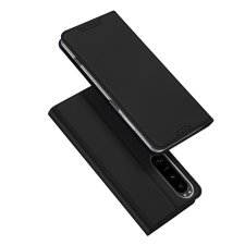 DUX DUCIS Skin Pro Case for Sony Xperia 1 V flipes tok pénztárcával és állvánnyal Fekete tok és táska
