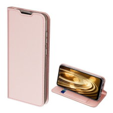 DUX DUCIS SKIN PRO tok álló, bőr hatású (FLIP, oldalra nyíló, bankkártya tartó, asztali tartó funkció) ROZÉARANY [Samsung Galaxy A02s ... tok és táska