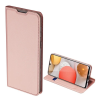 DUX DUCIS SKIN PRO tok álló, bőr hatású (FLIP, oldalra nyíló, bankkártya tartó, asztali tartó funkció) ROZÉARANY Samsung Galaxy A42 5G (SM-A425F)