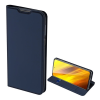 DUX DUCIS Skin Pro Xiaomi Poco M3 tok álló, bőr hatású (Flip, bankkártya tartó, asztali tartó funkció) sötétkék