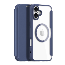 DUX DUCIS Skin X Pro MagSafe-kompatibilis könyvtok kártyatartóval iPhone 16 - kék tok és táska