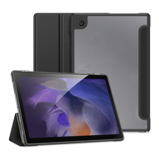 DUX DUCIS TOBY tok álló, bőr hatású (aktív FLIP, oldalra nyíló, TRIFOLD asztali tartó funkció) FEKETE Samsung Galaxy Tab A8 10.5 WIFI (2021) SM-X200, Samsung Galaxy Tab A8 10.5 LTE (2021) SM tablet tok