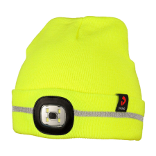 DYKENO ALAPOX LED láthatósági bélelt sapka LED-es fejlámpával fényvisszaverő sárga munkaruha