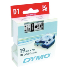 DYMO címke LM D1 alap 19mm fekete/átlátszó nyomtató kellék