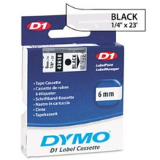 DYMO "D1" Feliratozógép szalag 6 mm x 7 m fekete-víztiszta (43610) (43610) etikett