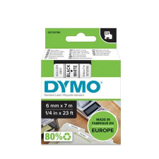  DYMO Feliratozógép szalag, 6 mm x 7 m, DYMO &quot;D1&quot;, fehér-fekete információs címke