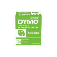 DYMO Feliratozógép szalag Dymo Letratag S0721510/59421 papír 12mmx4m, ORIGINAL, fehér címkézőgép