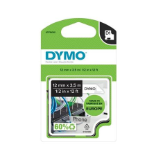 DYMO Feliratozógép szalag, flexibilis id, 12 mm x 3,5 m, dymo "d1", fehér-fekete nyomtató kellék