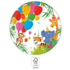 Dzsungel Balloons papírtányér 8 db-os 20 cm FSC party kellék