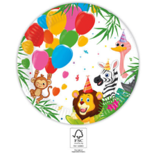 Dzsungel Balloons papírtányér 8 db-os 23 cm FSC party kellék