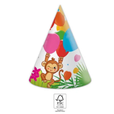 Dzsungel Balloons parti kalap, csákó 6 db-os FSC party kellék