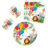 Dzsungel Jungle Balloons, Dzsungel party szett 36 db-os 23 cm-es tányérral