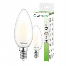 E14 B35 LED izzó 7W = 60W 770lm 4000K semleges 360° LUMILED izzószál izzó