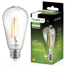 E27 ST64 LED izzó 8W = 60W 880lm 4000K semleges 360° LUMILED izzószál izzó