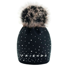 E plus M Friends téli kötött sapka pom pom 6-9 év