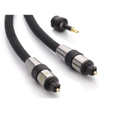 Eagle Cable Deluxe optikai audio kábel mini adapterrel fekete 0.75m (100821007) (100821007) kábel és adapter