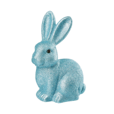 EASTER csillámló dekor nyúl, kék 22cm dekoráció