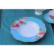 Easy Life Design Porcelán mélytányér Summer 23cm tányér és evőeszköz