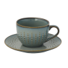 Easy Life Design Porcelán teáscsésze és alj 250ml, Drops Celadon