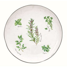 Easy Life Design R2S.2200HERU Porcelán lapostányér 26cm,Herbarium tányér és evőeszköz