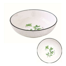 Easy Life Design R2S.2201HERU Porcelán mélytányér 18cm,Herbarium tányér és evőeszköz