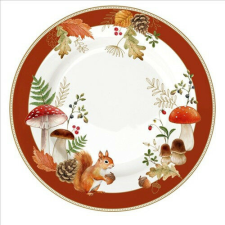 Easy Life-Nuova Porcelán desszerttányér 19cm, Autumn Breeze tányér és evőeszköz