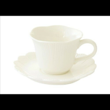Easy Life-Nuova Porcelán eszpresszócsésze+alj 110ml, Fleuri white bögrék, csészék