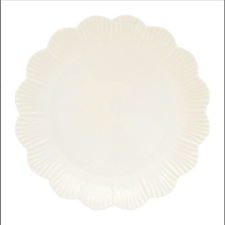Easy Life-Nuova Porcelán lapostányér 26cm, Fleuri white tányér és evőeszköz