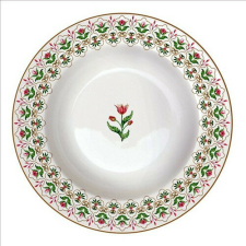 Easy Life-Nuova Porcelán mélytányér 21,5cm, Botanic Chic tányér és evőeszköz