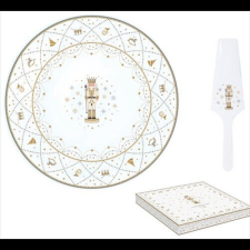 Easy Life-Nuova Porcelán tortatál lapáttal 32cm dobozban, Royal Nutcracker tányér és evőeszköz