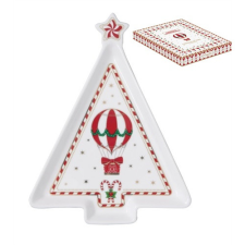 Easy Life Nuova R2S Porcelán fenyőtálca 21x16cm, dobozban, Christmas Wonderland konyhai eszköz