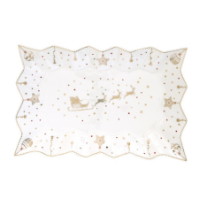 Easy Life Nuova R2S Porcelántálca 35x23cm, dobozban, Christmas Lights konyhai eszköz